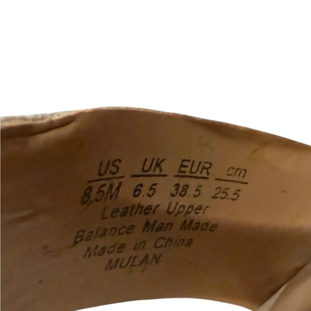 Franco Sarto Elegant Cream Nubuck Leather Platform Strappy Heels Size 8.5 - Picture 7 of 7